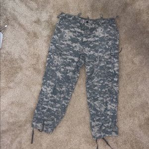 Camouflage pants.